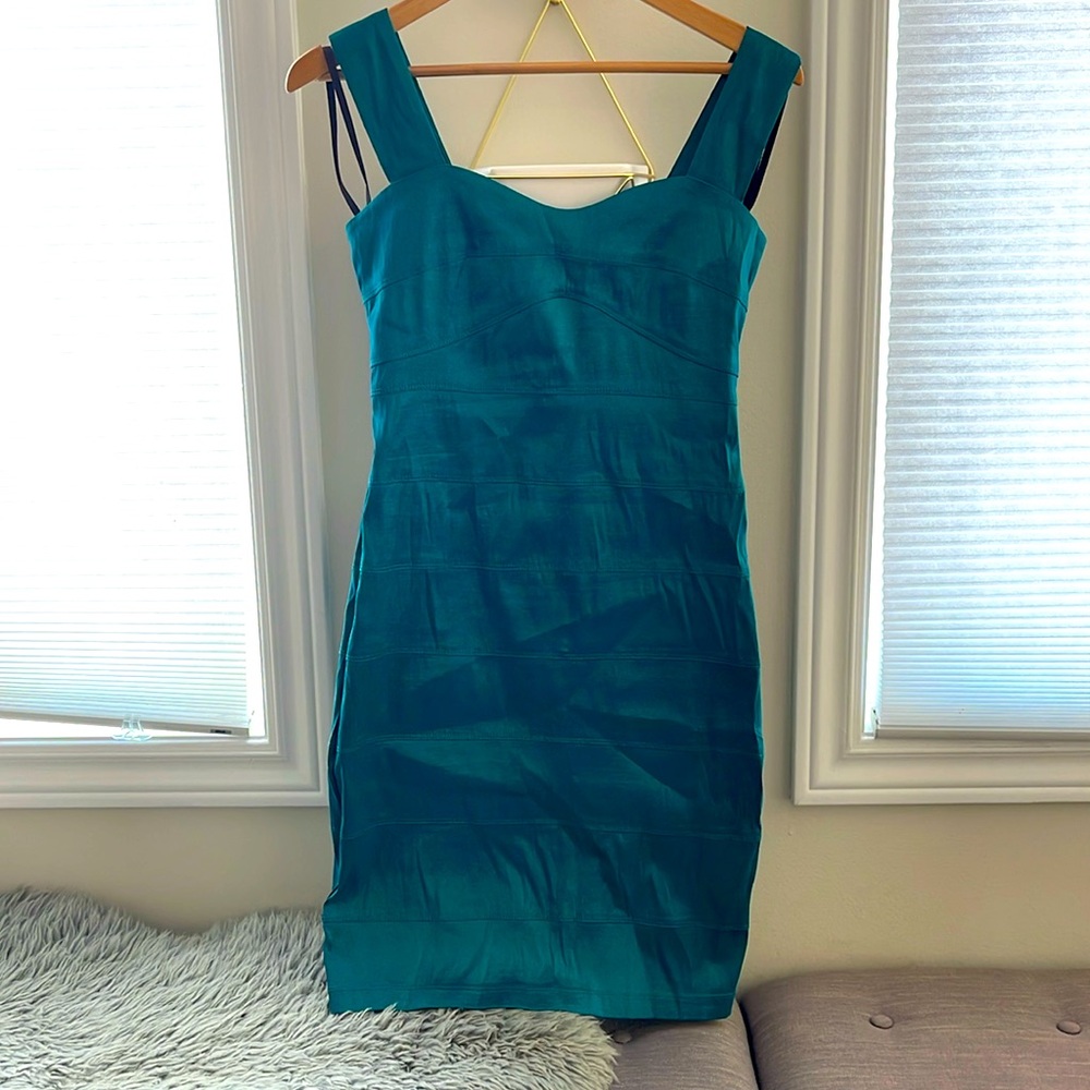 Emerald Green Bodycon Mini Dress - Size 4 - Like New Condition